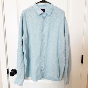 Untuckit Long Sleeve Linen Shirt Size XL Lightweight Breathable Coastal Beachy